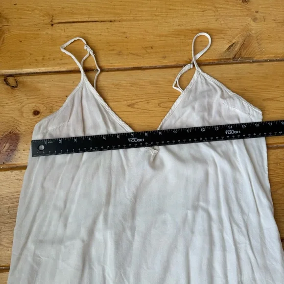 Free People Slip Dress /Tunic V Neck Ivory Sheer Beach Cover Up Medium - Picture 11 of 11